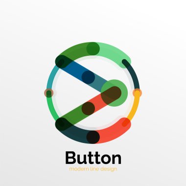 İnce çizgi tasarım geometrik düğmesini, düz illüstrasyon