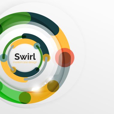 Renkli düz tasarım arka plan. Girdap ve daire beyaz çizgiler şeklinde