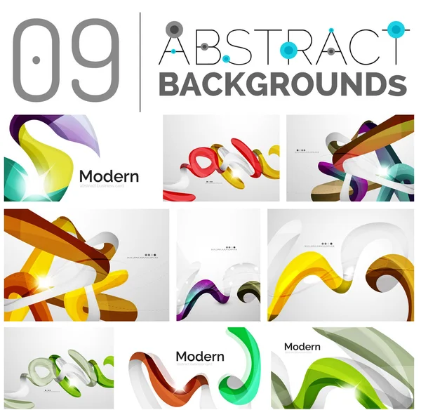 Set of smooth abstract backgrounds — Stock Vector