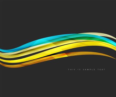 Renkli çizgili dalga kompozisyon, iş şablon