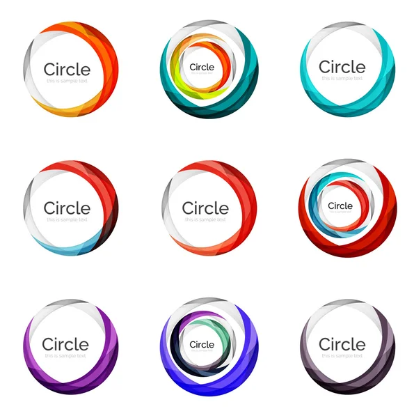 Aantal abstracte wervelingen en cirkels, logo collectie — Stockvector