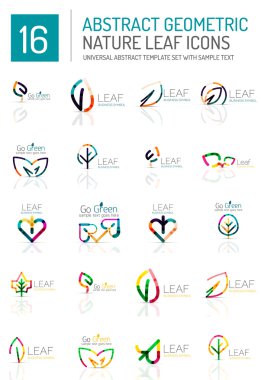 Geometrik yaprak Icon set