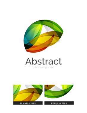 Daire logo. Şeffaf örtüşen girdap şekiller. Modern temiz iş simgesi