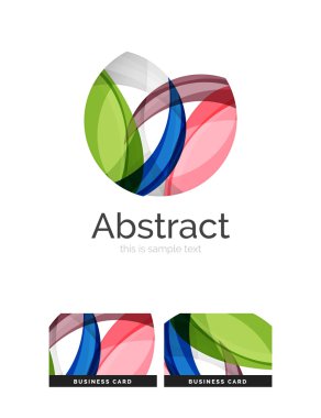 Daire logo. Şeffaf örtüşen girdap şekiller. Modern temiz iş simgesi