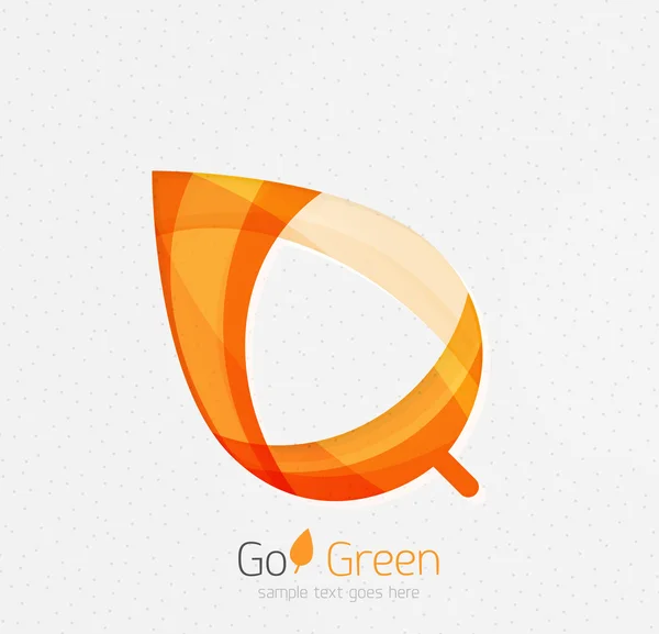 Groene concept, geometrisch ontwerp eco blad — Stockvector