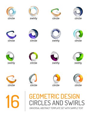 Geometrik soyut daireler ve swirls Icon set