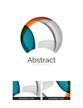 Daire logo. Şeffaf örtüşen girdap şekiller. Modern temiz iş simgesi