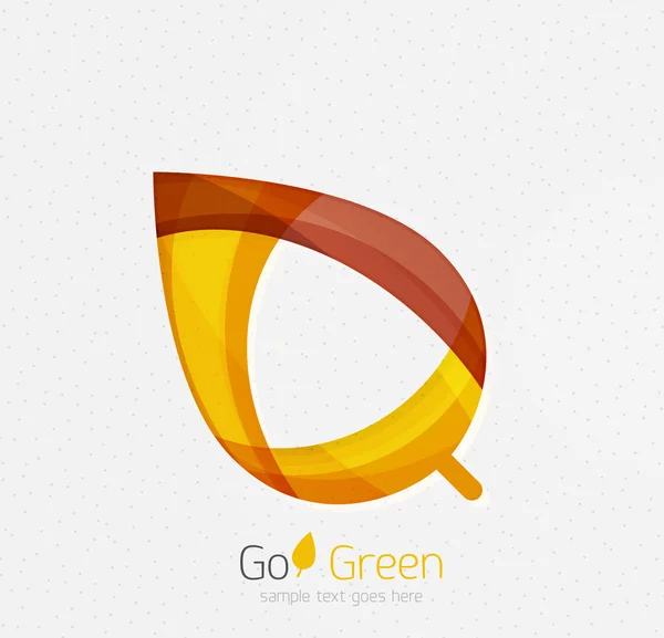 Groene concept, geometrisch ontwerp eco blad — Stockvector