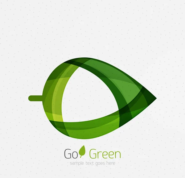 緑の概念、幾何学的設計エコ葉 — ストックベクタ