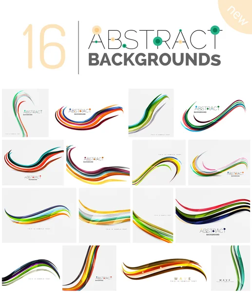 Collection of wave abstract backgrounds — Stock Vector