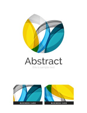 Daire logo. Şeffaf örtüşen girdap şekiller. Modern temiz iş simgesi