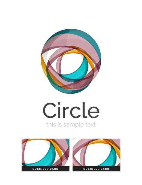 Logo du cercle. Formes de tourbillon se chevauchant transparentes. icône moderne entreprise propre — Image vectorielle