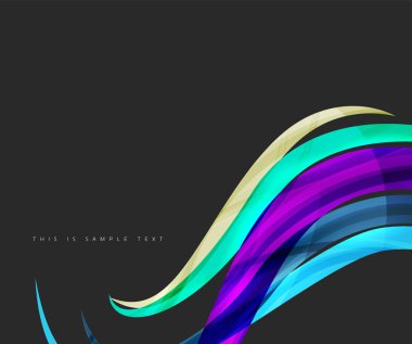 Renkli çizgili dalga kompozisyon, iş şablon