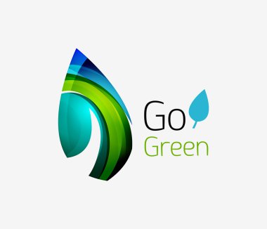 Dalgaların yapılan yaprak soyut simgesi