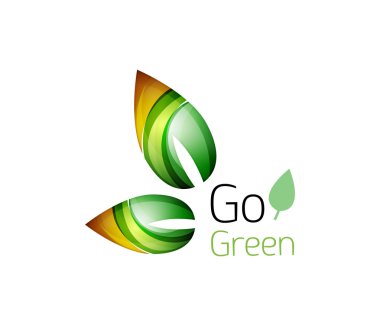 Yeşil logo gidin. Yeşil doğa kavramı
