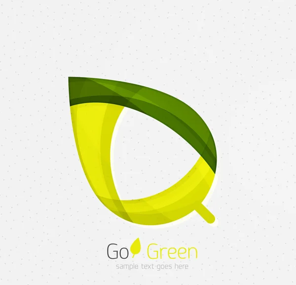 Πράσινο έννοια, γεωμετρικό σχέδιο eco φύλλων — Διανυσματικό Αρχείο