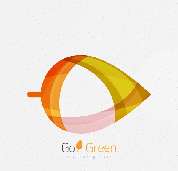 Grünes Konzept, geometrisches Design Öko-Blatt — Stockvektor