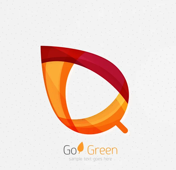 Groene concept, geometrisch ontwerp eco blad — Stockvector