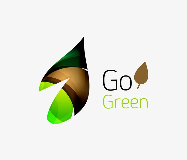 녹색 로고를 이동 합니다. 녹색 자연 개념 — 스톡 벡터