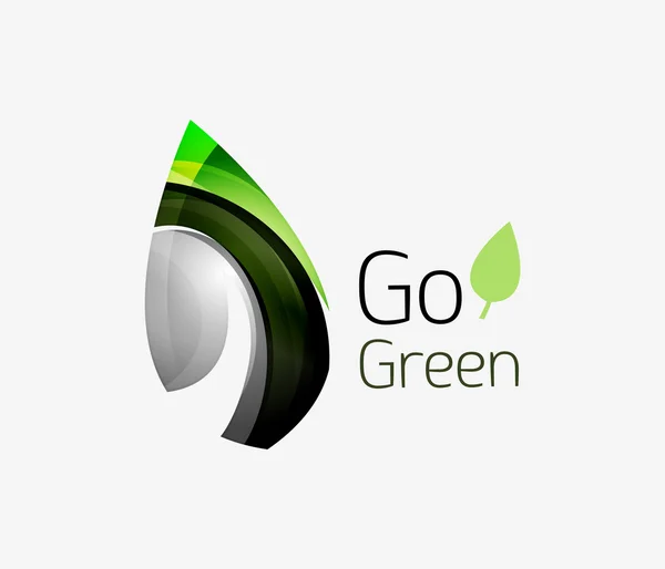 Ve logo verde. Concepto de naturaleza verde — Archivo Imágenes Vectoriales