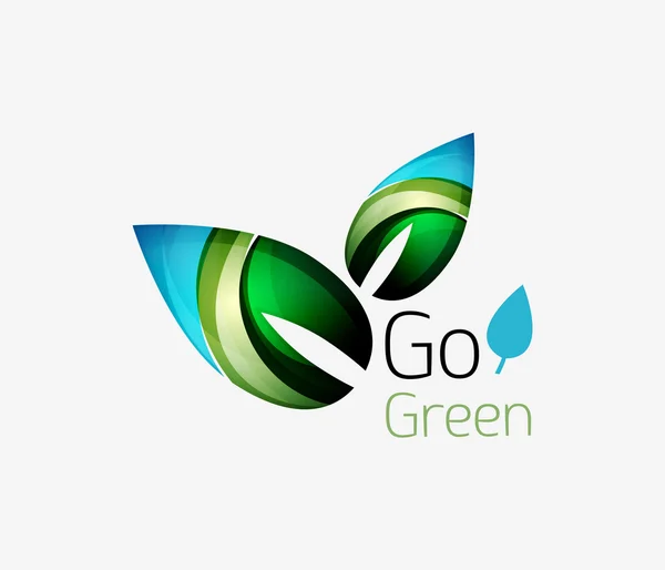 Ícone de folha abstrato. Logotipo geométrico da natureza Eco — Vetor de Stock