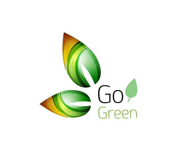 Go green logo. Green nature concept — Stock Vector