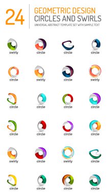 Geometrik soyut daireler ve swirls Icon set