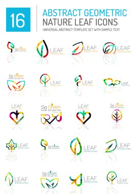 Geometrik yaprak Icon set