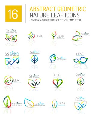 Geometrik yaprak Icon set