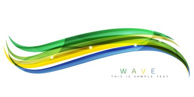 Colorful stripes wave composition, business template clipart