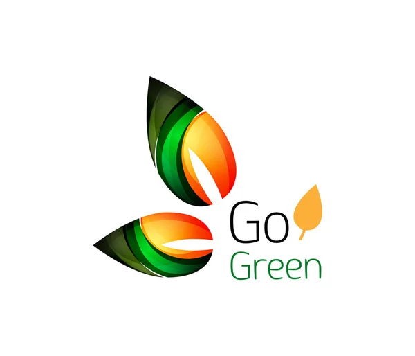 Yeşil logo gidin. Yeşil doğa kavramı — Stok Vektör