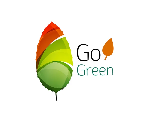 Go green abstract nature logo — Stock Vector