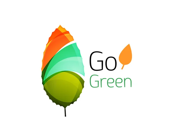 Go green abstract nature logo — Stock Vector