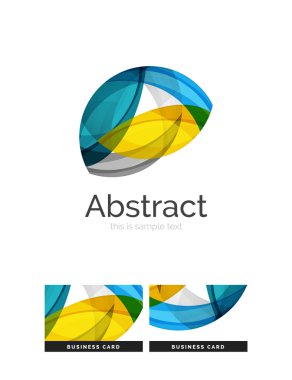 Daire logo. Şeffaf örtüşen girdap şekiller. Modern temiz iş simgesi