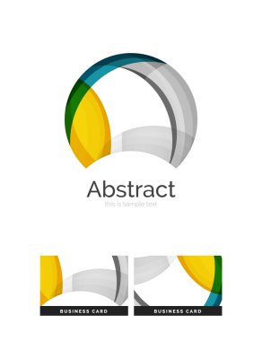 Daire logo. Şeffaf örtüşen girdap şekiller. Modern temiz iş simgesi