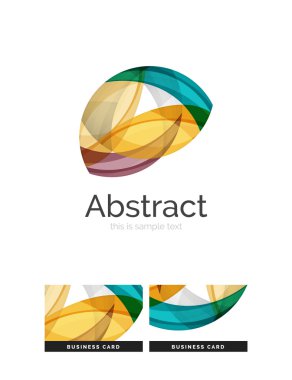 Daire logo. Şeffaf örtüşen girdap şekiller. Modern temiz iş simgesi