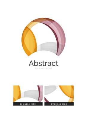 Daire logo. Şeffaf örtüşen girdap şekiller. Modern temiz iş simgesi