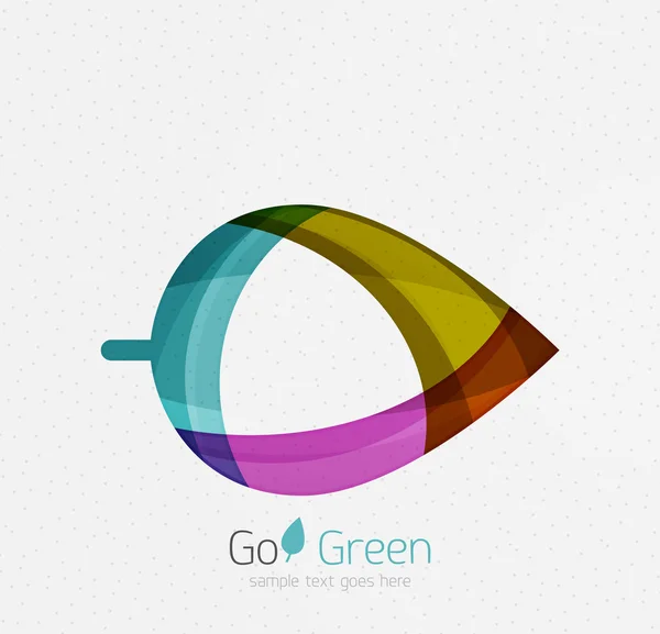 Groene concept, geometrisch ontwerp eco blad — Stockvector