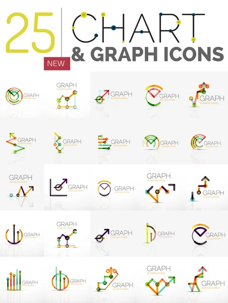 Collection of chart logos — Stock Vector