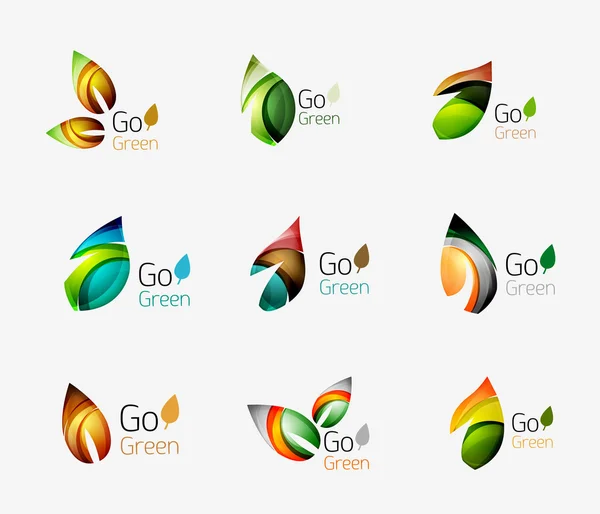 Logotipo geométrico abstracto naturaleza — Vector de stock