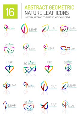 Geometrik yaprak Icon set