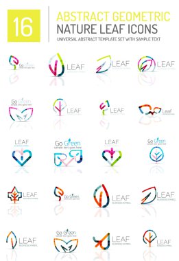 Geometrik yaprak Icon set