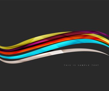 Renkli çizgili dalga kompozisyon, iş şablon
