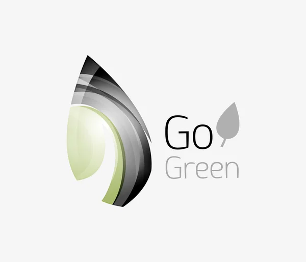 Logo aziendale geometrico astratto in foglia — Vettoriale Stock