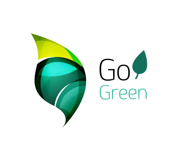 Go verde logotipo da natureza abstrata — Vetor de Stock