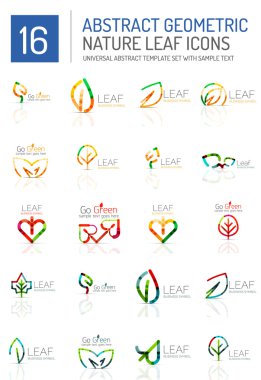 Geometrik yaprak Icon set