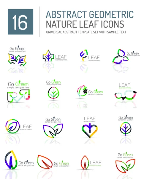 Geometrisches Blatt-Symbol gesetzt — Stockvektor