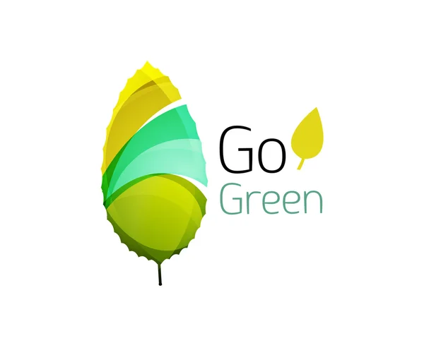 Перейти до зеленого абстрактного логотипу природи — стоковий вектор