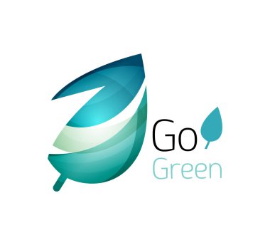 Dalgaların yapılan yaprak soyut simgesi