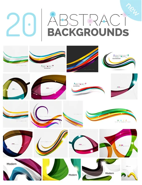 Set of smooth elegant identity waves — Stock Vector